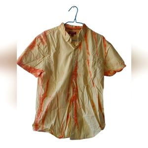 Arizona Jean co. Button down shirt. Tie dye (yellow and orange) Size M (Men's)
